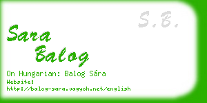 sara balog business card